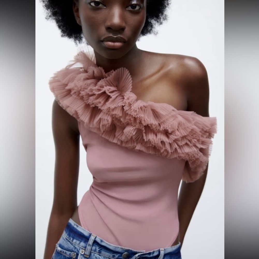 RUFFLED TULLE BODYSUIT - Picture 4 of 11